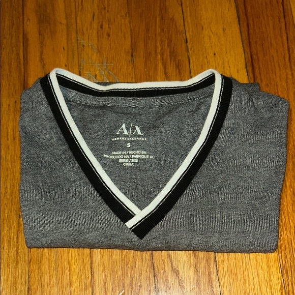 Armani Exchange Charcoal V-Neck Tee - Picture 5 of 5